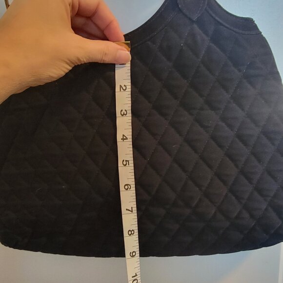 VERA BRADLEY “Slim Hobo” Black Quilted Microfiber Shoulder Bag - Picture 6 of 13